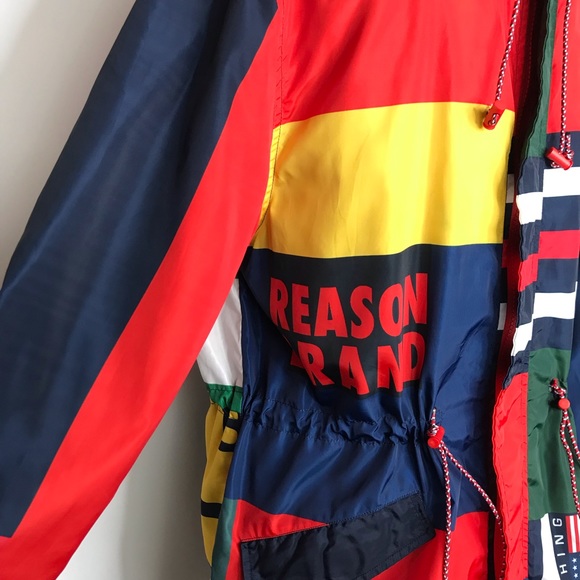 Reason Brand NYC Streetware Logo Full Zip Hooded Windbreaker Jacket XL - Picture 5 of 13